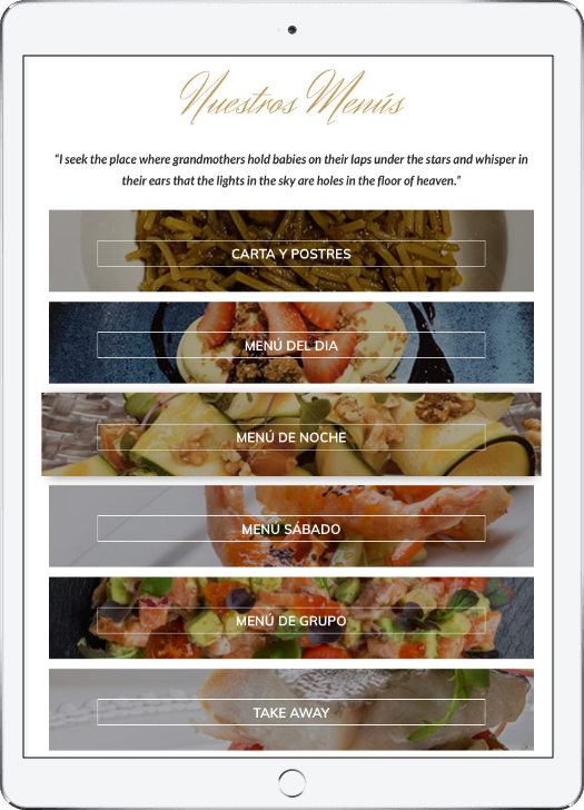 Carta digital para Restaurante Carta digital para Restaurante